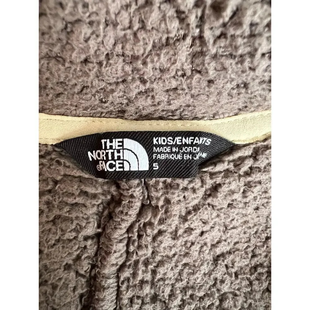 The North Face Kids Sherpa Fleece Zip Hoodie Neutral Taupe Brown Size 5